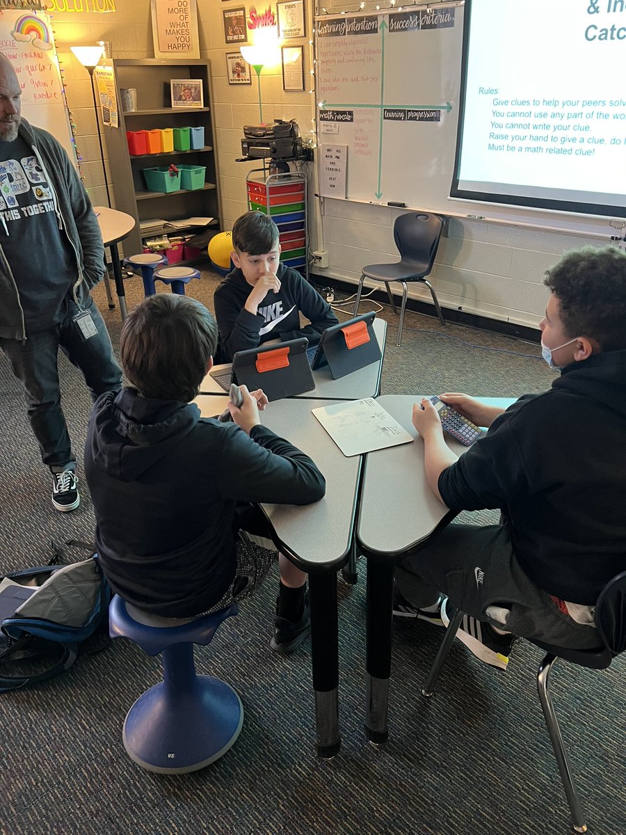 DrGriff321's tweet photo. Great way to ease back into math after a 5 day break…catch phrase to practice expressions, equations, and inequalities vocabulary! #lmssoars #7thgrademath @LibertyLMS https://t.co/XM3mkLDISr