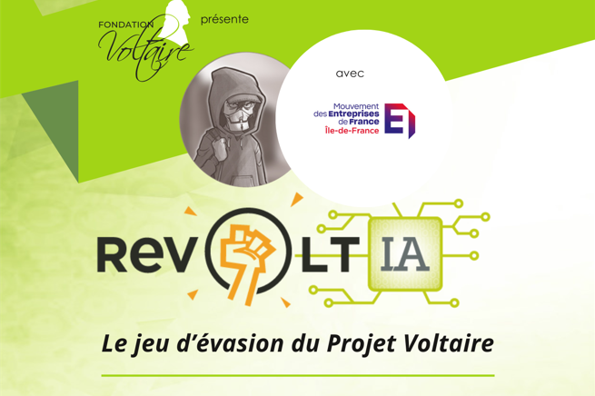 Medef_IDF's tweet photo. 📢 #Entreprises d' #iledefrance, participez le 24 mars à 12h au jeu d'évasion offert par @Fondat_Voltaire :
✔️une occasion de se tester sur sa maîtrise du français avec des énigmes accessibles à tous,
✔️un moment de convivialité en équipe !
En savoir plus https://t.co/LhIppAAC3k https://t.co/wsIi1nVJCq