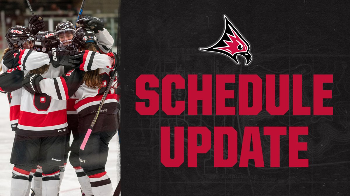 UWRFFalcons's tweet photo. 🚨 SCHEDULE UPDATE 🚨

Due to inclement weather moving the No. 4/5 seeded UW-Superior/Northland game to tomorrow night, this week's @UWRFHockey WIAC Tournament Semifinal games at Hunt Arena have been moved to Saturday-Sunday. Both games are slated for 2:05 p.m.

#FFT https://t.co/SEyM1J8JOH