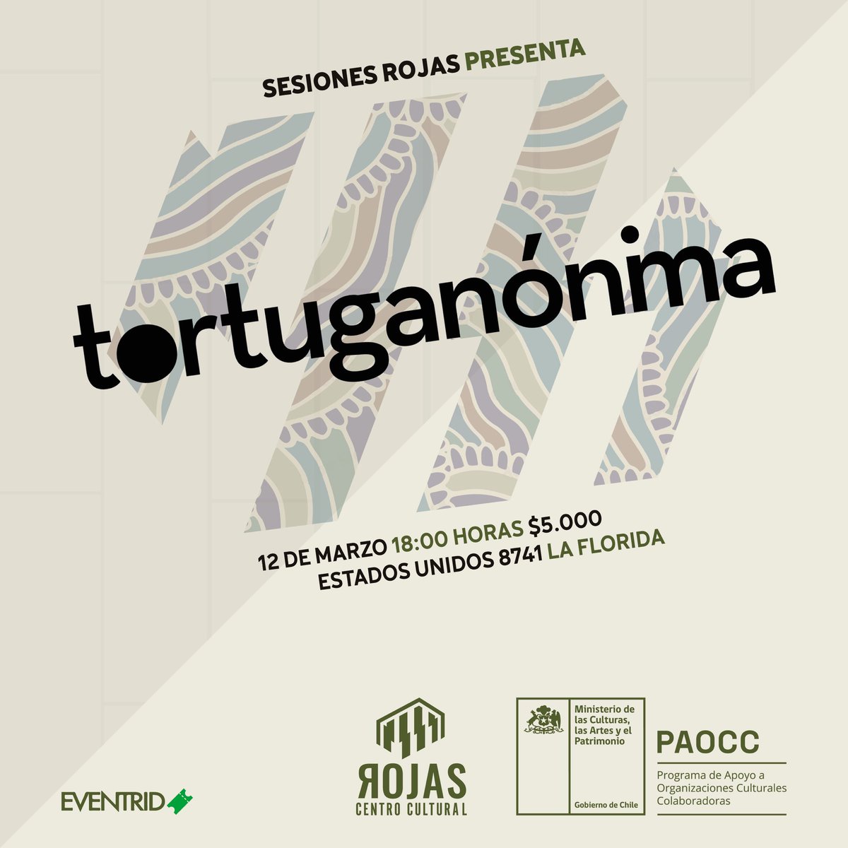 El 12.03.22 estaremos en Centro Cultural Rojas Magallanes como segunda fecha del año 👹 

Es primera vez que hacemos un show solos así que estamos muy expectantes 🐢

Entradas a la venta por Eventrid 👇

eventrid.cl/eventos/rojasm… 

Queremos verles a tod-s 🔥

Comparta y difunda! 🎫