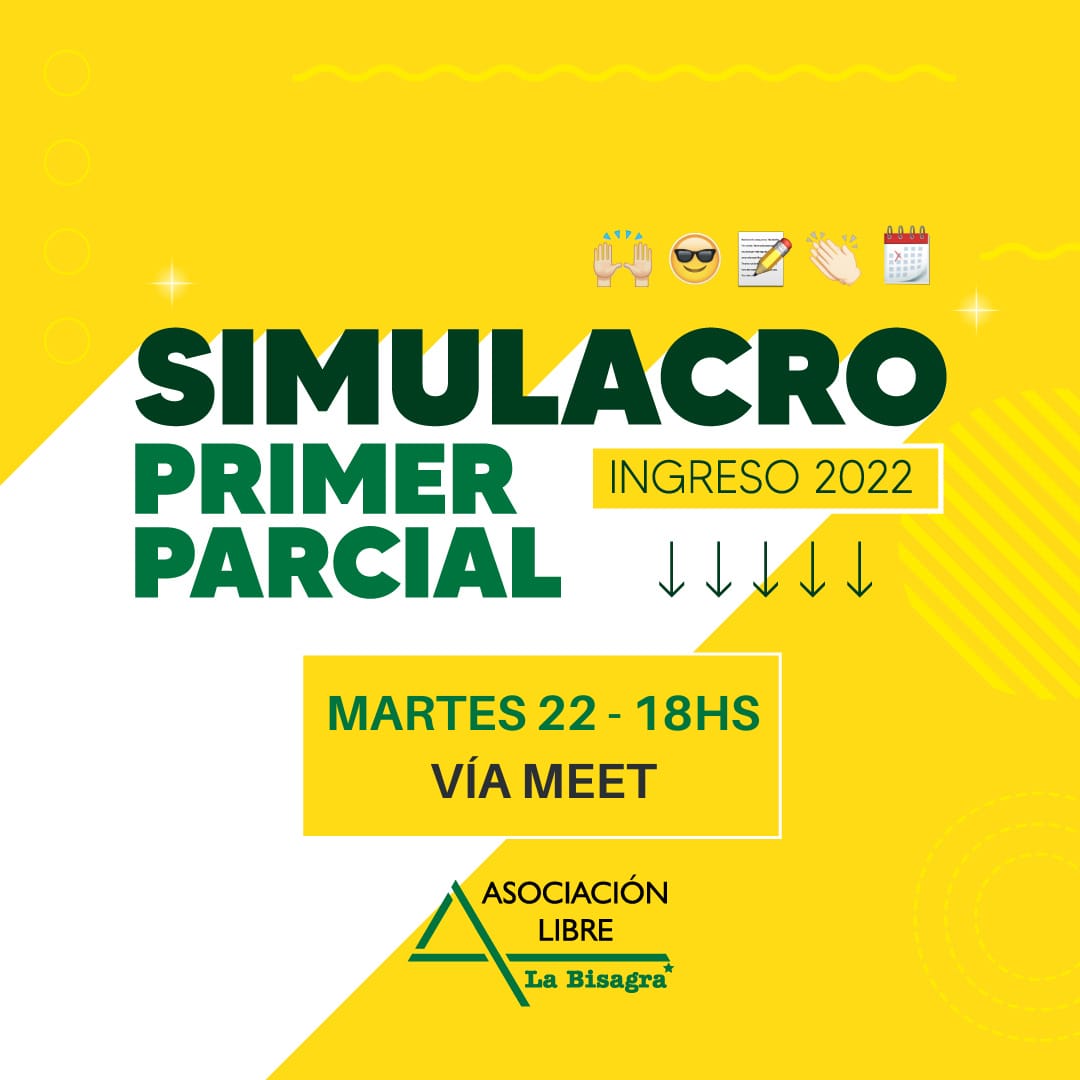 AsocLibrePsico's tweet photo. SIMULACRO DEL PRIMER PARCIAL #IngresoAPsico2022
✍🏼Cada vez falta menos para el primer parcial del curso de nivelación del ingreso 2022 por eso organizamos un SIMULACRO del PRIMER PARCIAL.
💻Nos encontramos de forma virtual (Meet) HOY a las 18hs - https://t.co/HXX8rykG4T https://t.co/IGtOrp2fic