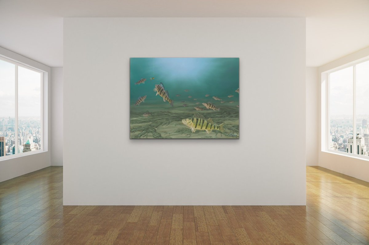 “Under the ice” on the wall 💧 #yellowperch #icefishing #fisheries