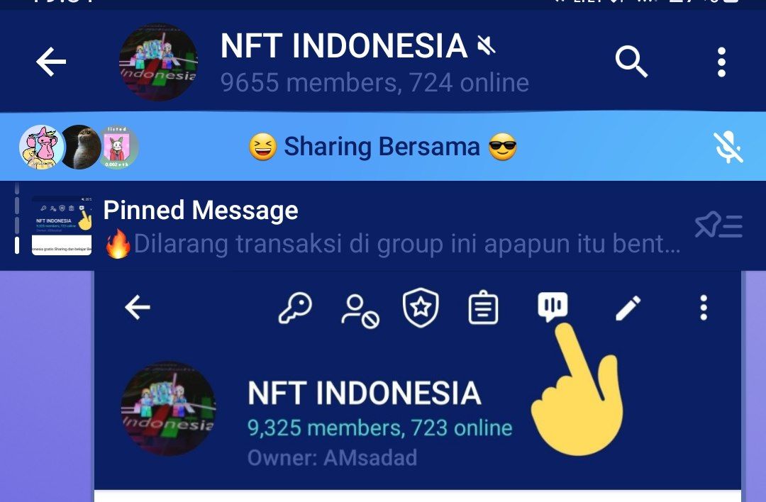 amysadad's tweet photo. Saya disini NFT indonesia 🙂, biasanya kami belajar bersama ,, gratis tanpa bayar apapun dan banyak ilmu yang bisa di ambil 👉👇 https://t.co/xpPtPFcGe7 
Kami juga aktif di Facebook dengan user 73k user 🙂 #NFT #NFTs #NFTCommunity #NFT_indonesia #NFTshill #NFTdrops #NFTGiveaway https://t.co/ClLVIrKnlO