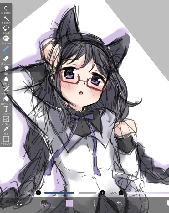 ほむらちゃん描こうとしてるけど、こんな顔だっけか!?
描き方忘れてる🤣🤔 