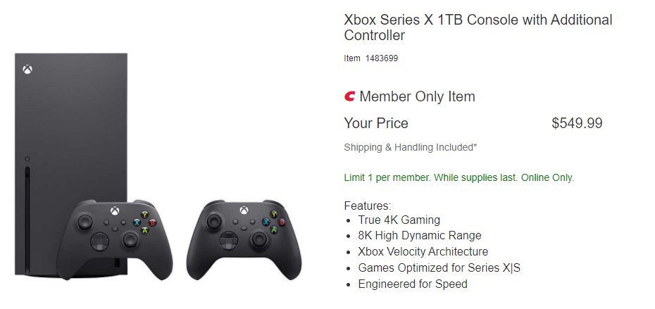 Wario64's tweet photo. XSX bundle at Costco https://t.co/PXdIedDhbh

listing https://t.co/EgnaZKjCNw https://t.co/p5nn7cGhz8