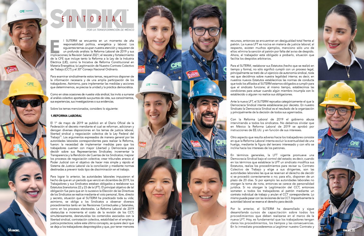 SUTERM_NACIONAL's tweet photo. Presentamos el Editorial a cargo de nuestro Secretario General Víctor Fuentes del Villar en nuestra Revista S1NDIKL #SUTERMporMEXICO #SiempreSUTERM #YoSoySUTERM #SUTERMenlaRed #S1NDIKL 
https://t.co/GiAtcYO0gH https://t.co/go8wHIcKyp