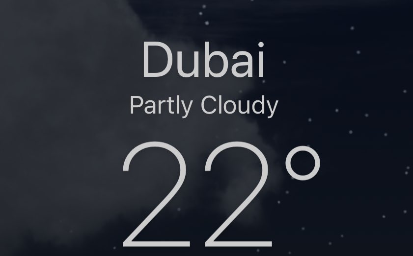 caglarnal's tweet photo. @MMCrypto Also the weather it is 22 C degrees in Dubai https://t.co/mxLbK8WxT1