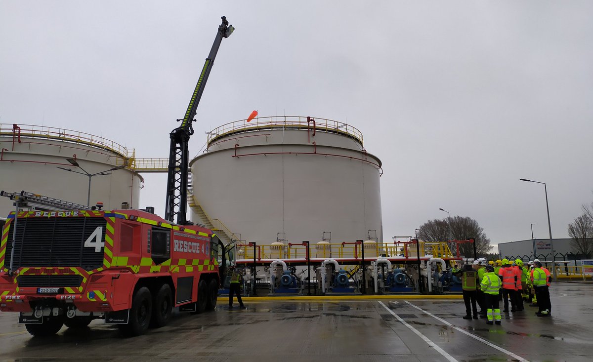 DubFireBrigade's tweet photo. We recently held a joint training exercise with @dubairportfire at the @ExolumGroup fuel farm at Dublin Airport. This kind of training is invaluable experience in the event of an incident #Teamwork https://t.co/uTdPQPwwAz