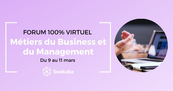 [CANDIDATS] Trouve le stage de tes rêves avec le forum 100% virtuel « Métiers du Business et du Management » de Seekube le 9 mars ! 🤩

+200 offres chez <a href="/CHANEL/">CHANEL</a> <a href="/orange/">Orange</a> <a href="/VINCIEnergies/">VINCI Energies</a> @BCWFrance etc.. 
Inscris-toi en 2min ⏰
bit.ly/3r6P2v4

#business #forum #stage