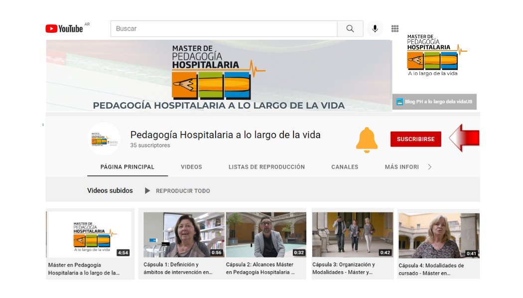Los invitamos a seguir nuestro nuevo canal de YouTube  con contenidos de #PedagogíaHospitalaria

Disponible en youtube.com/channel/UCkaJs…

<a href="/UBMasterPH/">MasterPH</a> 
#MaestrosHospitalarios 
#EscuelasDomiciliarias
#EscuelasHospitalarias
#EducaciónHospitalaria
#AulasHospitalarias
#ClasseHospitalar
