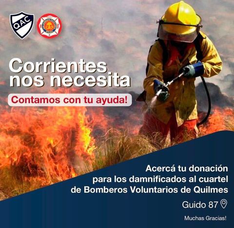 #BuenMartes!!!🌞💪😘A mis coterráneos, les comparto esta iniciativa de  <a href="/BomberosQuilmes/">Bomberos Vol Quilmes</a> y <a href="/qacoficial/">Quilmes A.C.</a>, POR CORRIENTES, QUE NOS NECESITA!!!💞💓 Desde ya, MUCHAS GRACIAS POR SU ATENCIÓN!!!🤗❤️ #Quilmes  #BomberosVoluntarios #QAC  #CorrientesArde #SOSCorrientes #Solidaridad