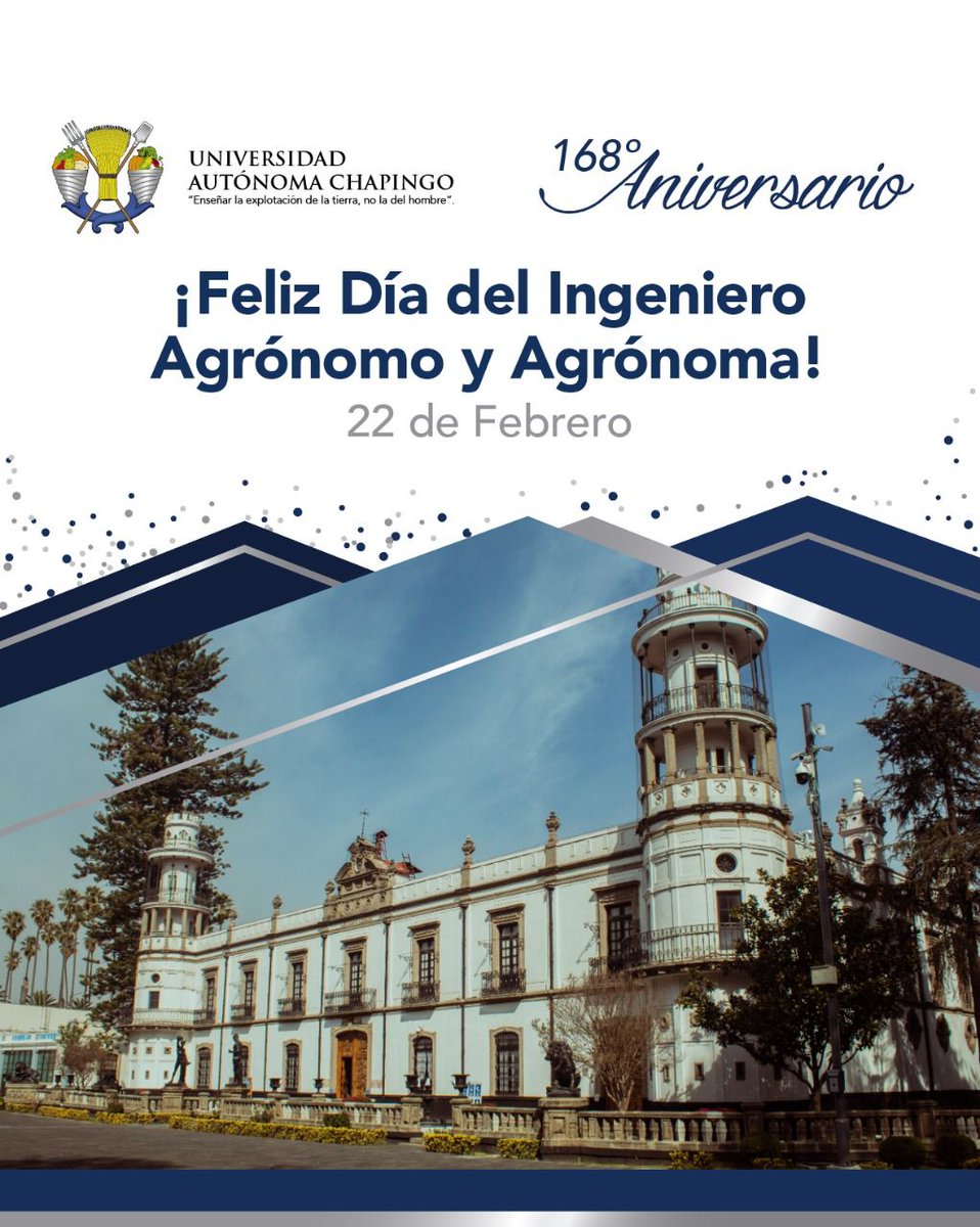 uach_chapingo's tweet photo. El Día Nacional del Agrónomo y la Agrónoma se festejan el 22 de febrero en honor a la creación de la Universidad Autónoma Chapingo, felicidades a todos y todas las chapingueras por su dedicación y esfuerzo como los profesionales del campo mexicano. https://t.co/kTKlFvXiI1