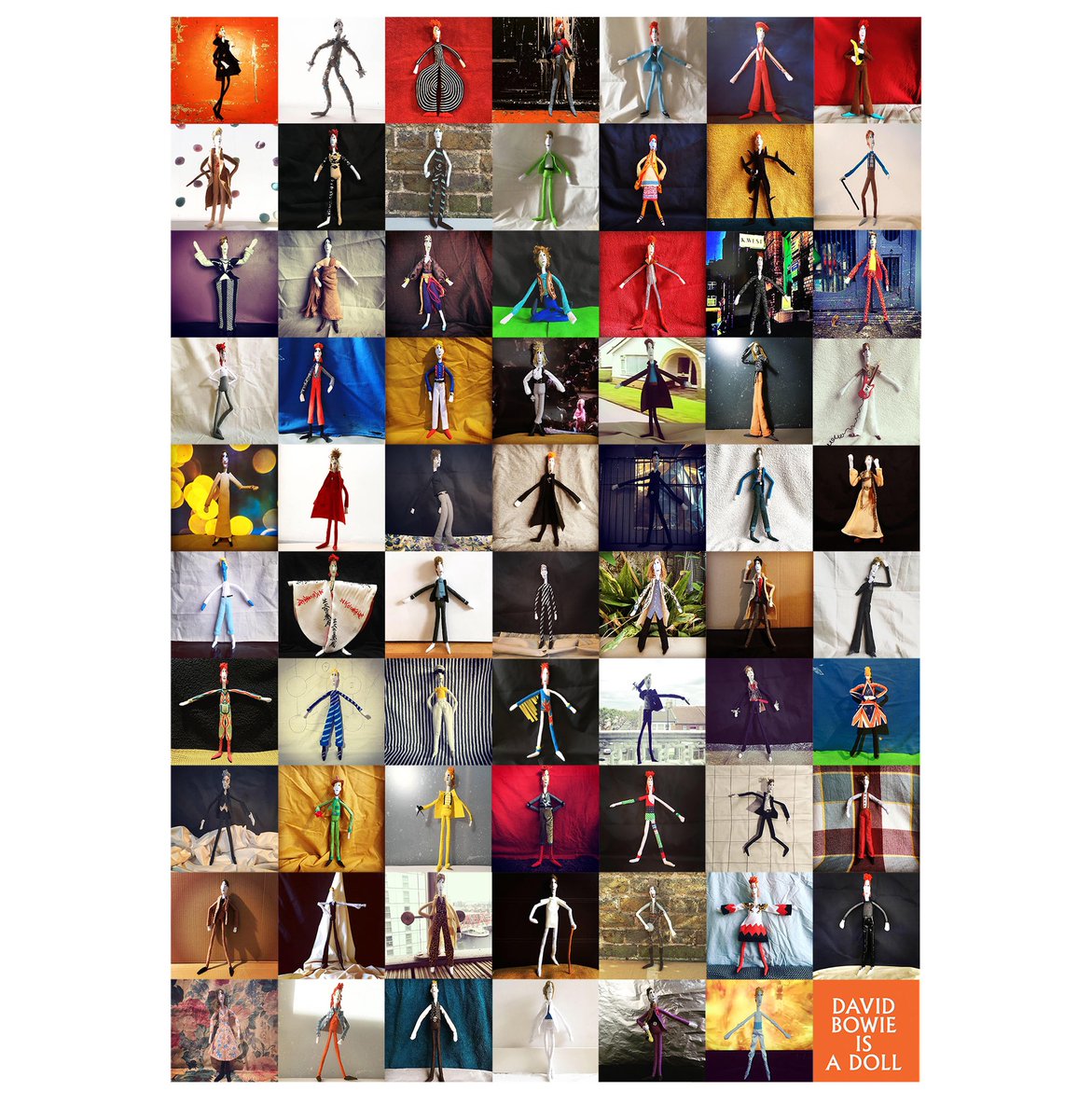 DAVID BOWIE IS A DOLL @davidbowieisadoll <a href="/DavidBowieReal/">David Bowie Official</a> #davidbowieisadoll #davidbowie #bowie75 69 David Bowie felt dolls to celebrate 69 years of being graced by the Man Who Fell To Earth.
