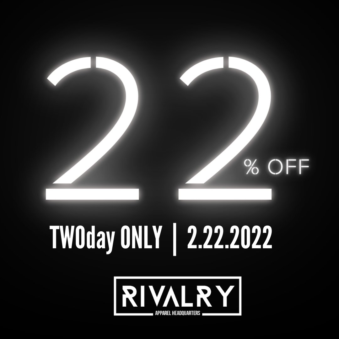 rivalrywahoo's tweet photo. ✌️ TWOday ONLY! 22% off the ENTIRE store!
✌️ Get an extra 22% off our already marked down clearance rack!  New gear just added!
✌️ Includes ALL Fan Club designs!  Shopping Fan Club online? Use code TWOSDAY online to get 22% off!
https://t.co/tZjlxL2c7h https://t.co/MC0kVvljC1