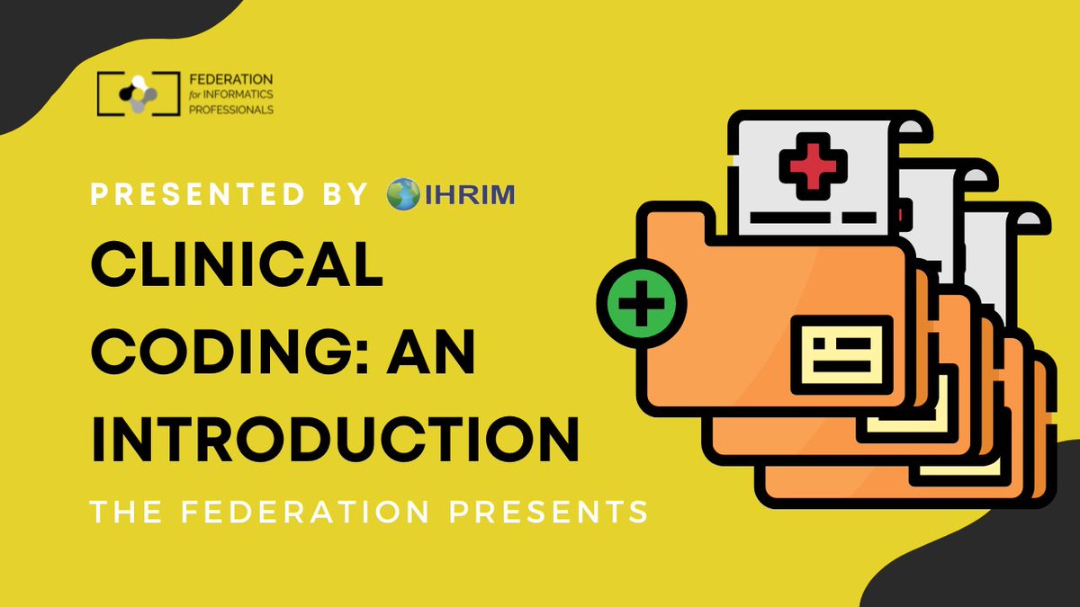 An absolutely excellent event for your calendars: 
Introduction to Clinical Coding from <a href="/ihrimuk/">IHRIMUK</a> - for those interested in the area, clinicians wanting to know how your documentation impacts code assignments or if you are thinking of a career: read more &gt; fedip.org/events-1/