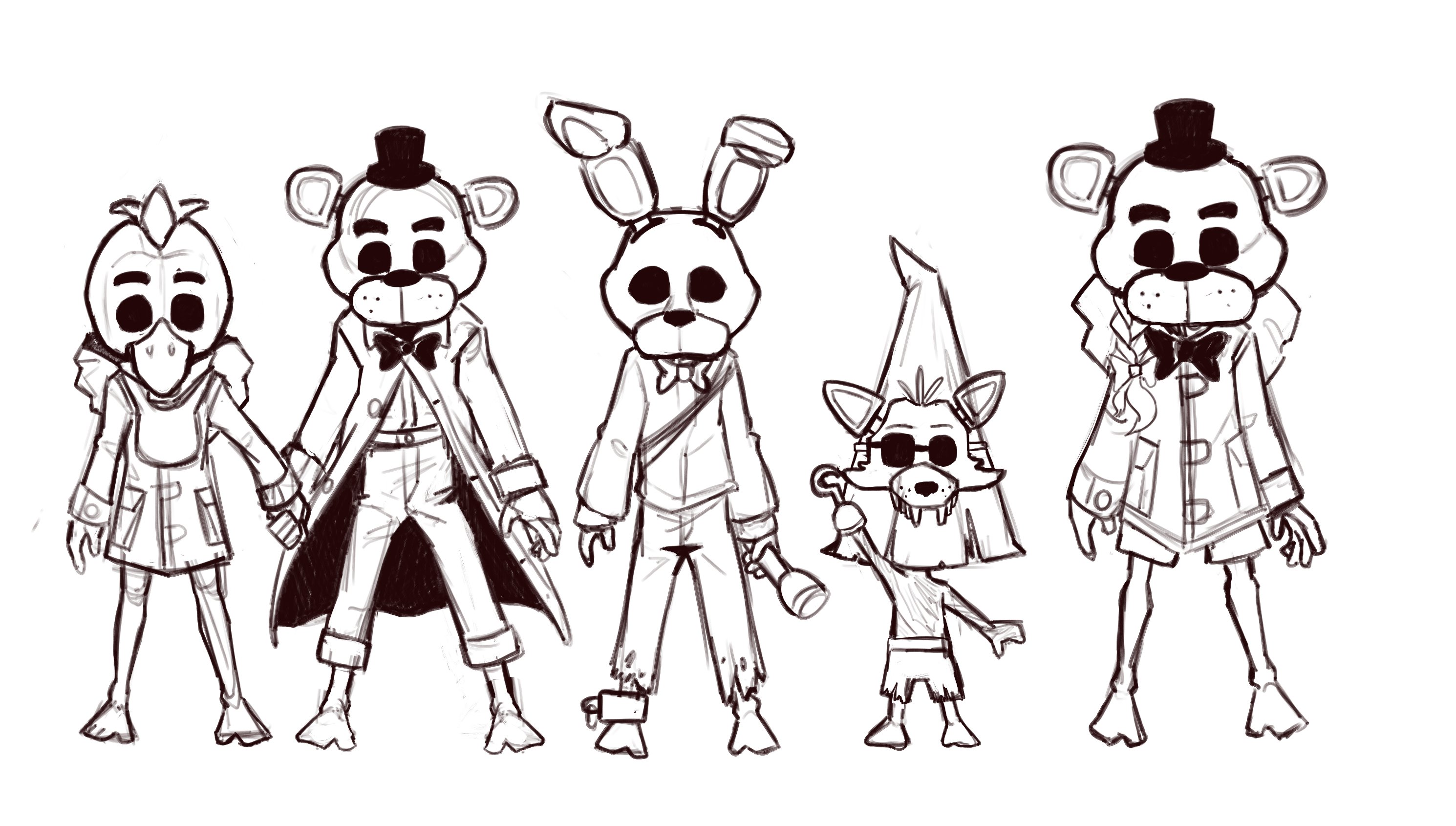 🇵🇭⚠️🆉🅸🅺🆄🍝⚠️ on X: [WIP] LN kids but they just have Classic animatronic  FNaF masks as their headgears [They're color-coded except for the Nome]  #littlenightmaresfanart #FNAF  / X