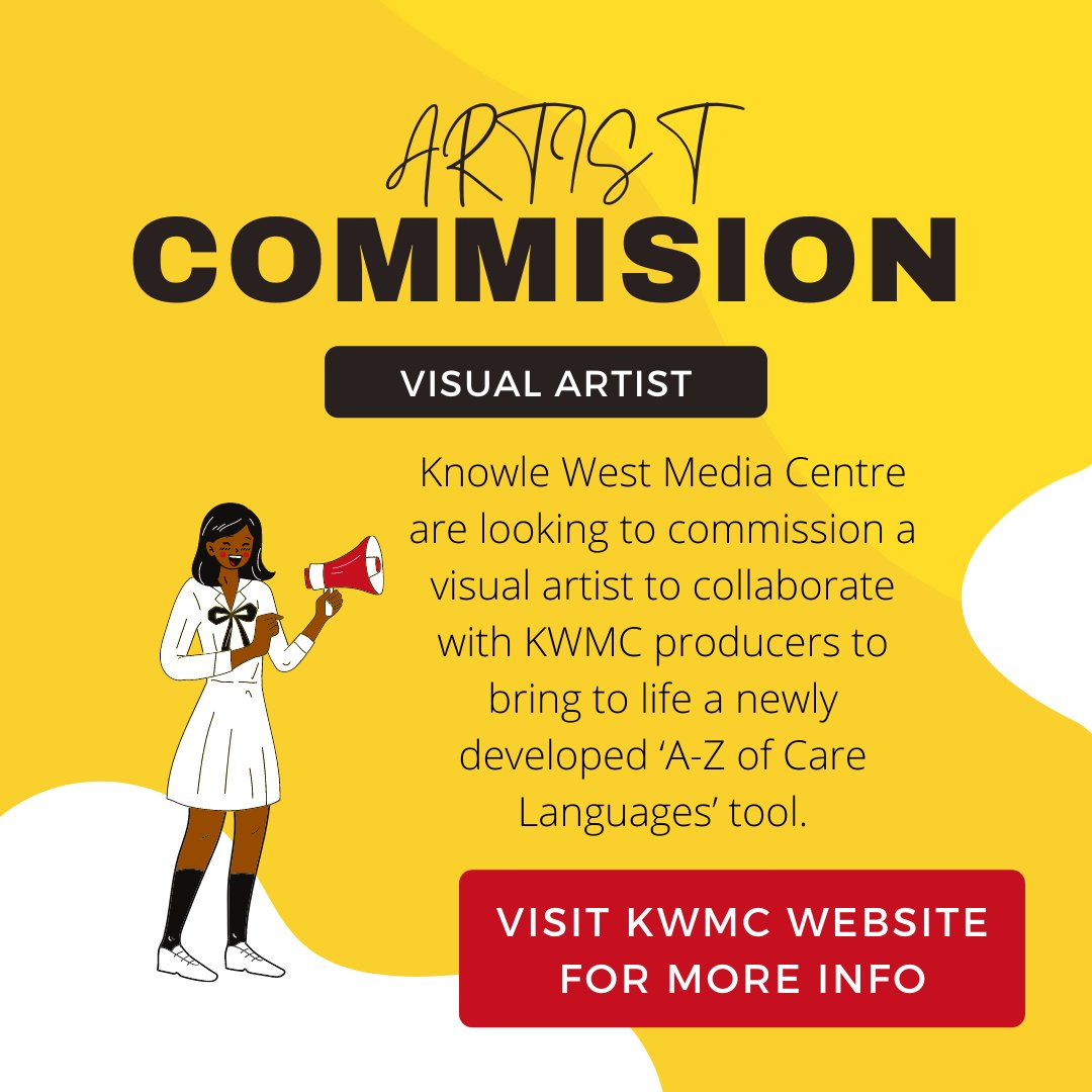 knowlewestmedia's tweet image. Exciting opportunity:

We are looking to commission a visual artist to work on a newly developed ‘A-Z of Care Languages’, in collaboration with KWMC producers from March-May. £2,000 Fee.

Deadline 15th March - Apply + More info: bit.ly/artista-z