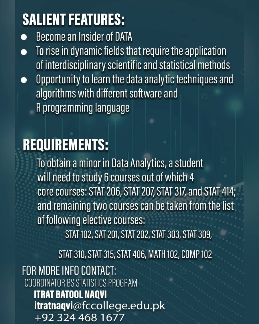 StatisticsFCCU's tweet photo. ENROLL NOW!
.
.
.
.

#FormanChristianCollege #FCCU #MyFCCU #AdmissionsOpen #ApplyNow #LiberalArtsEducation #affordable #University #CampusLife #Statistics #MPhil #Biostatistics #StatisticalQualityControl https://t.co/DA1BIPdgBb