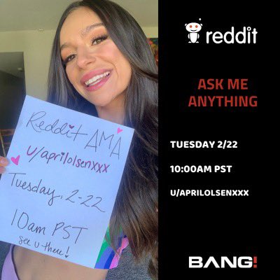 Join me on Reddit this morning, 10amPST for @Bang_Twts’s AMA! I will literally be so truthful if you