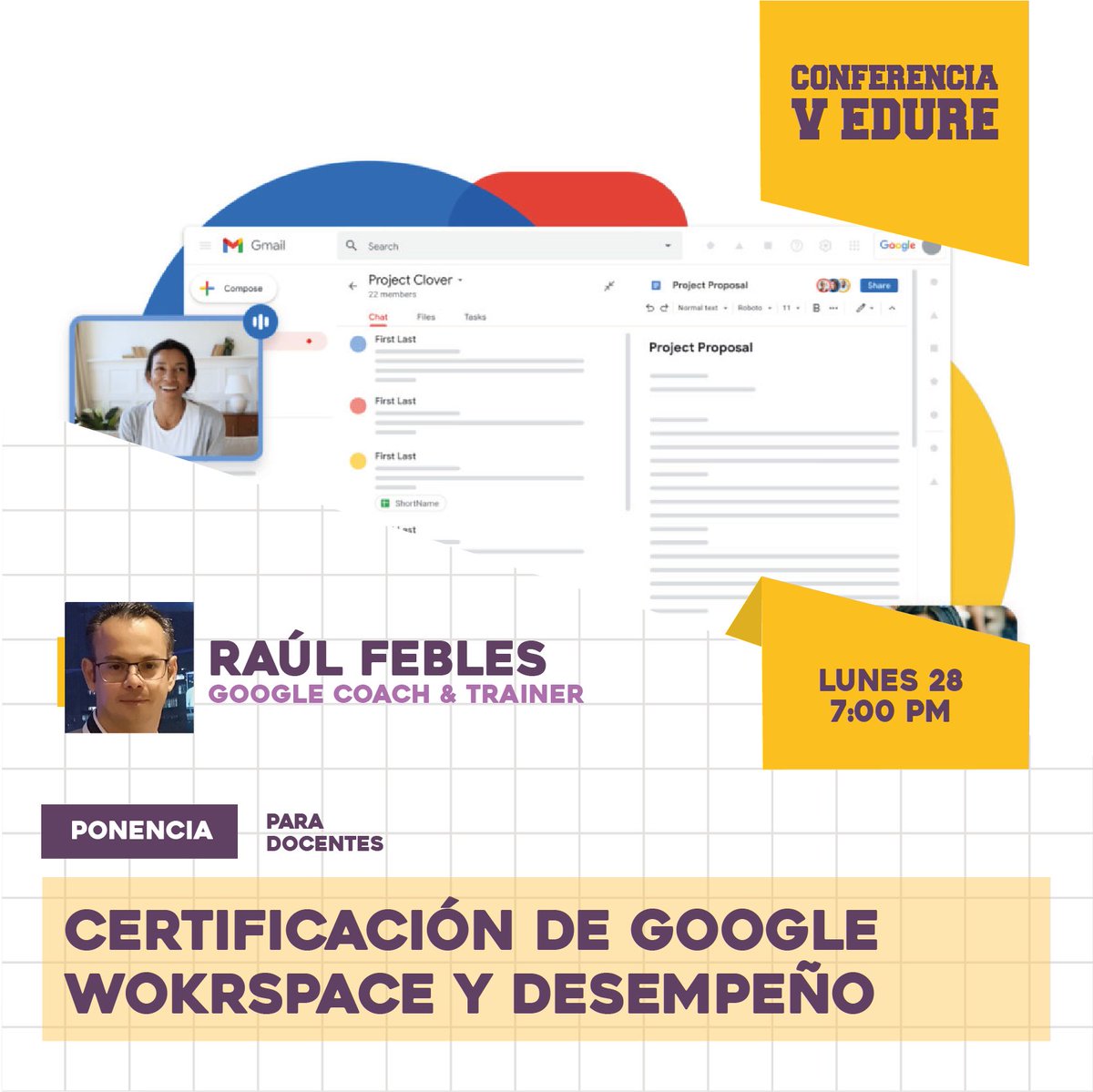 tannder_edu's tweet image. Hola amig@s, el lunes 28 de febrero a las 7:00 PM en el V #EDURE estará con nosotros Raúl Febles. Inscríbete en el siguiente enlace: bit.ly/3pmq0FH