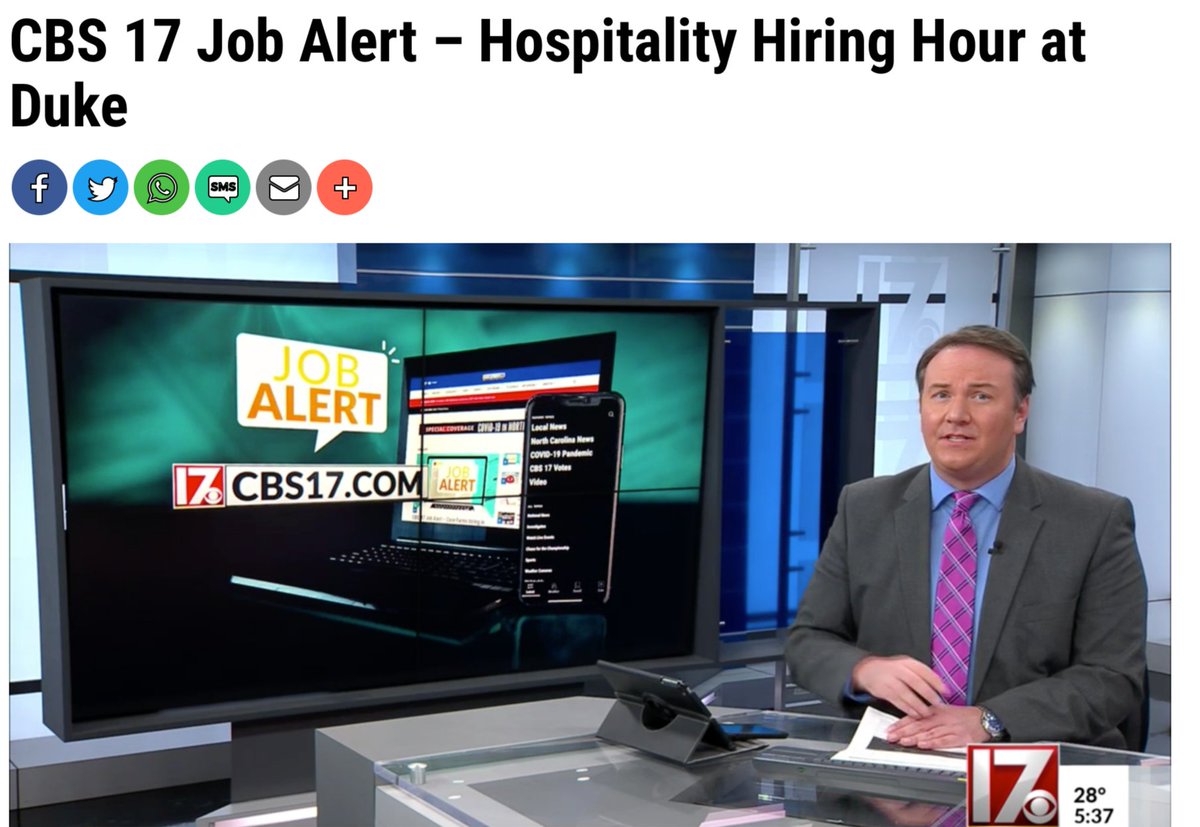 Come for the refreshments, stay for the camaraderie. Drop in today from 4-5 p.m. for our weekly Hospitality Hiring Hour! Tag a friend in the comments who would be a perfect fit for our team. 👇 Special thanks to Bill Young at @wncntv for sharing the #jobalert details. 📢