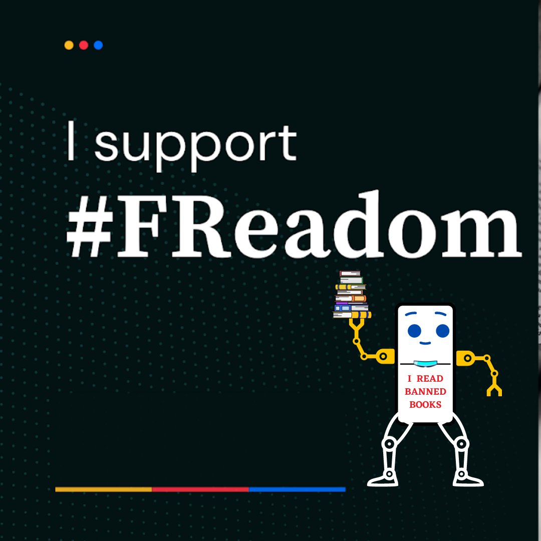 Z_Brarian's tweet photo. As part of the #CanvaDesignChallenge this week, I combined two of my passions: #freadom & #botjoy A robot that supports the #Freadom to read!
@FReadomFighters @botjoy #LISDLib @TxASL @TxLA @Canva https://t.co/j1ymh8lAwu