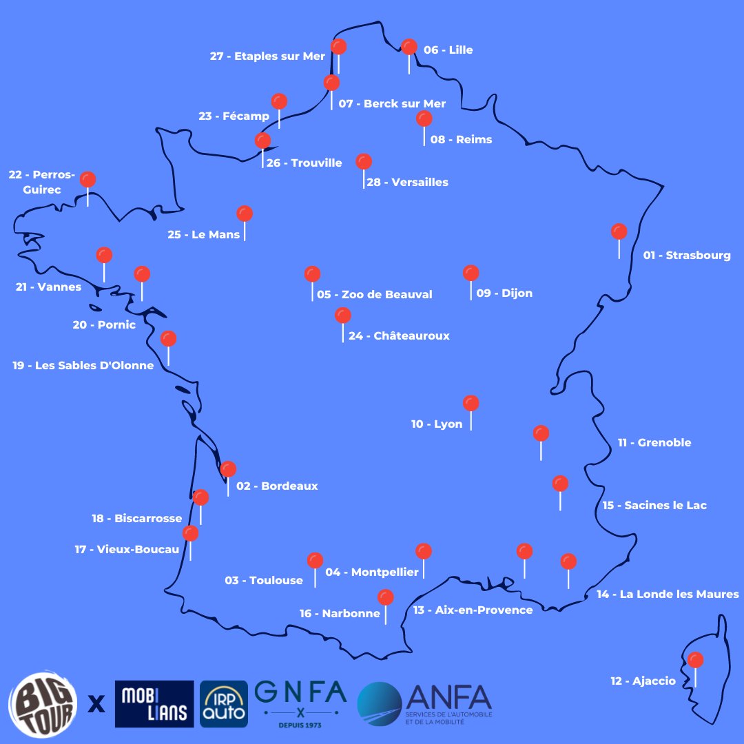 📆[#EVENEMENT] Le Big Tour de la <a href="/Bpifrance/">Bpifrance</a> revient et <a href="/Mobiliansfr/">MOBILIANS</a> se joint au trajet ! 

Retrouvez-nous à travers toute la France à l'occasion du #BigTour aux côtés de <a href="/GNFAauto/">Mobipolis</a>, #IRP auto et l'#ANFA.
