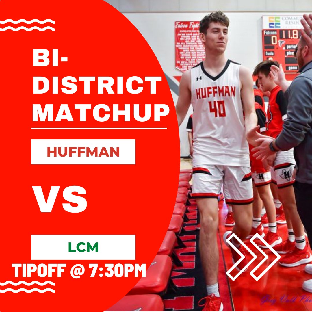 Huffman Hoops (@huffmanhoops) on Twitter photo Come out and support as we have the girls and boys both face off against LCM.... IN THE SAME PLACE! 
The girls are playing in the Regional Quarterfinal and the boys in the Bi-District. 
Where:
East Chambers High School
When:
Girls @ 6PM
Boys @ 7:30PM
Come LOUD. Come PROUD. Come out and support as we have the girls and boys both face off against LCM.... IN THE SAME PLACE! 
The girls are playing in the Regional Quarterfinal and the boys in the Bi-District. 
Where:
East Chambers High School
When:
Girls @ 6PM
Boys @ 7:30PM
Come LOUD. Come PROUD.