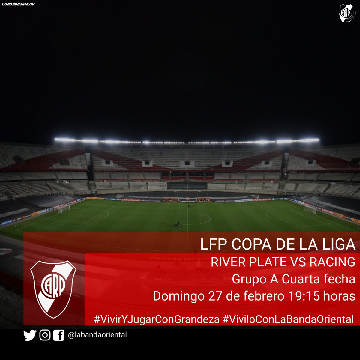 labandaoriental's tweet photo. Se viene la cuarta de la #copadelaliga, clásico vs #racing !!
Cómo ves al equipo para este partido?

#viviryjugarcongrandeza 
#viviloconlabandaoriental 
#riverplate #riverdemivida 
#modoriver #somosfamilia 
#riveresmundial #montevideo 
#uruguay https://t.co/EeRaLujvnn