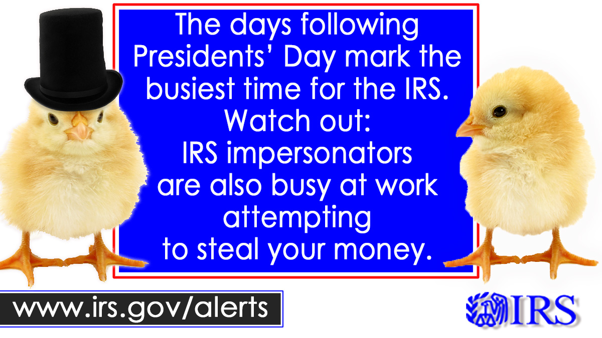 IRStaxsecurity's tweet image. Tax scams are a year-round business for thieves, but they’re even more frequent during the tax filing season. For your #TaxSecurity be on-guard at all times. irs.gov/alerts
