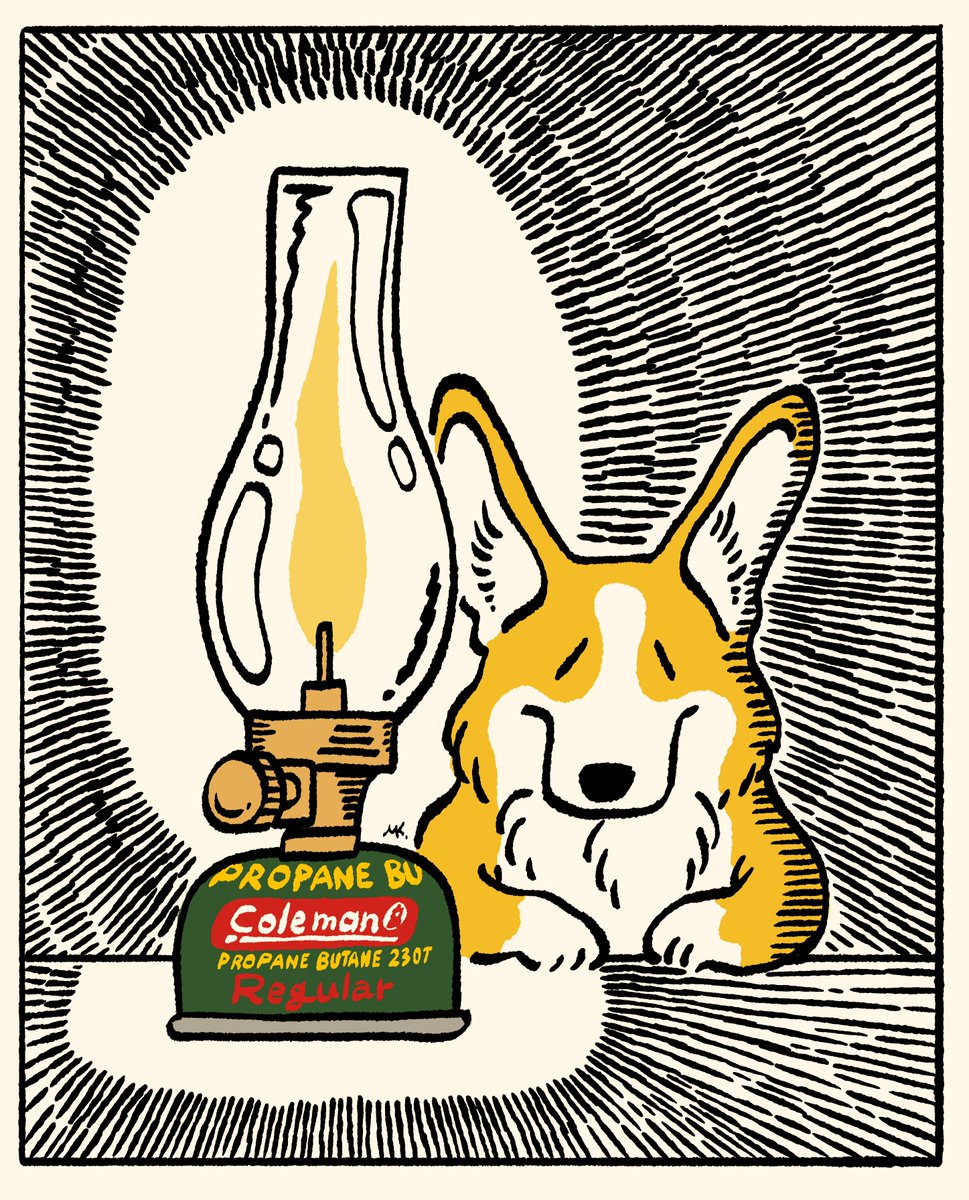 Corgi and Lamp 