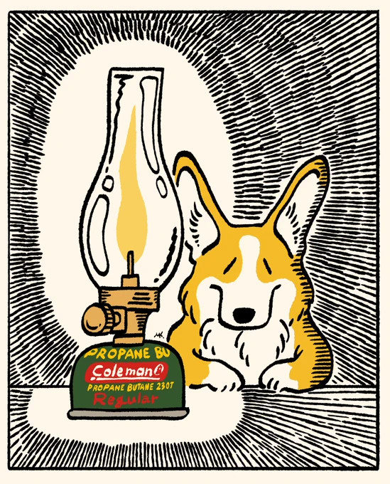 Corgi and Lamp 