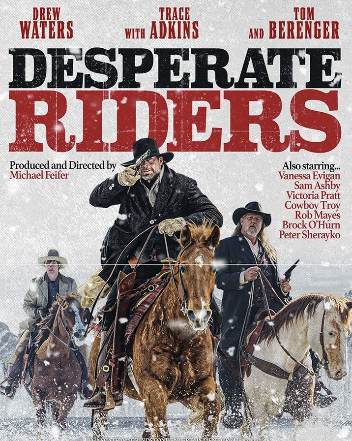 cowboytroy's tweet photo. So excited that #DesperateRiders releases this Friday Feb 25th!! Thank you to #MikeFeifer (Dir.), @DrewWaters13, @VanessaEvigan, #SamAshby, @Brockohurn and all the cast and crew that I got to learn from! Limited theatrical release &amp; simultaneously releasing on streaming services. https://t.co/sQYhR8iWd6