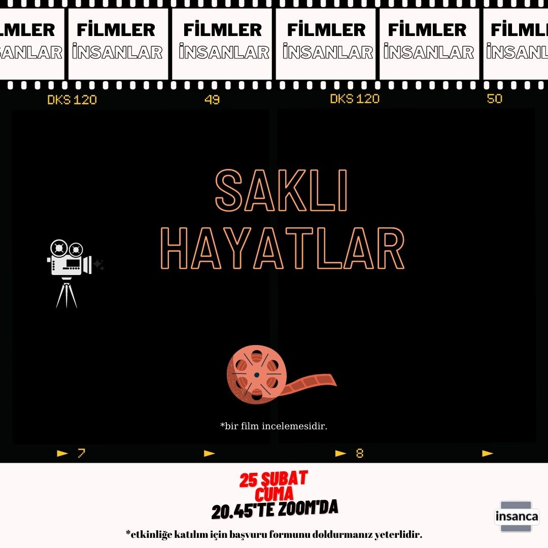 25 Şubat Cuma günü saat 20.45'te "Saklı Hayatlar'' filmini izleyerek platformda konuyla alakalı tartışmayı, katılımcılarla fikir alış-verişi yapmayı amaçladığımız kritiğe herkesi bekliyoruz.

Katılım için :  docs.google.com/forms/d/e/1FAI…