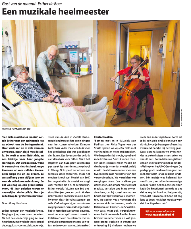 In Assendorper staat onze celliste Esther centraal! 
<a href="/DeAssendorper/">De Assendorper</a>
 #zwolle muziekaanbed.nl #muziekaanbed #muziekindezorg #cello