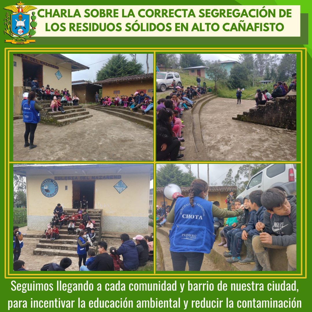 CHARLA SOBRE LA CORRECTA SEGREGACIÓN DE LOS RESIDUOS SÓLIDOS EN ALTO CAÑAFISTO