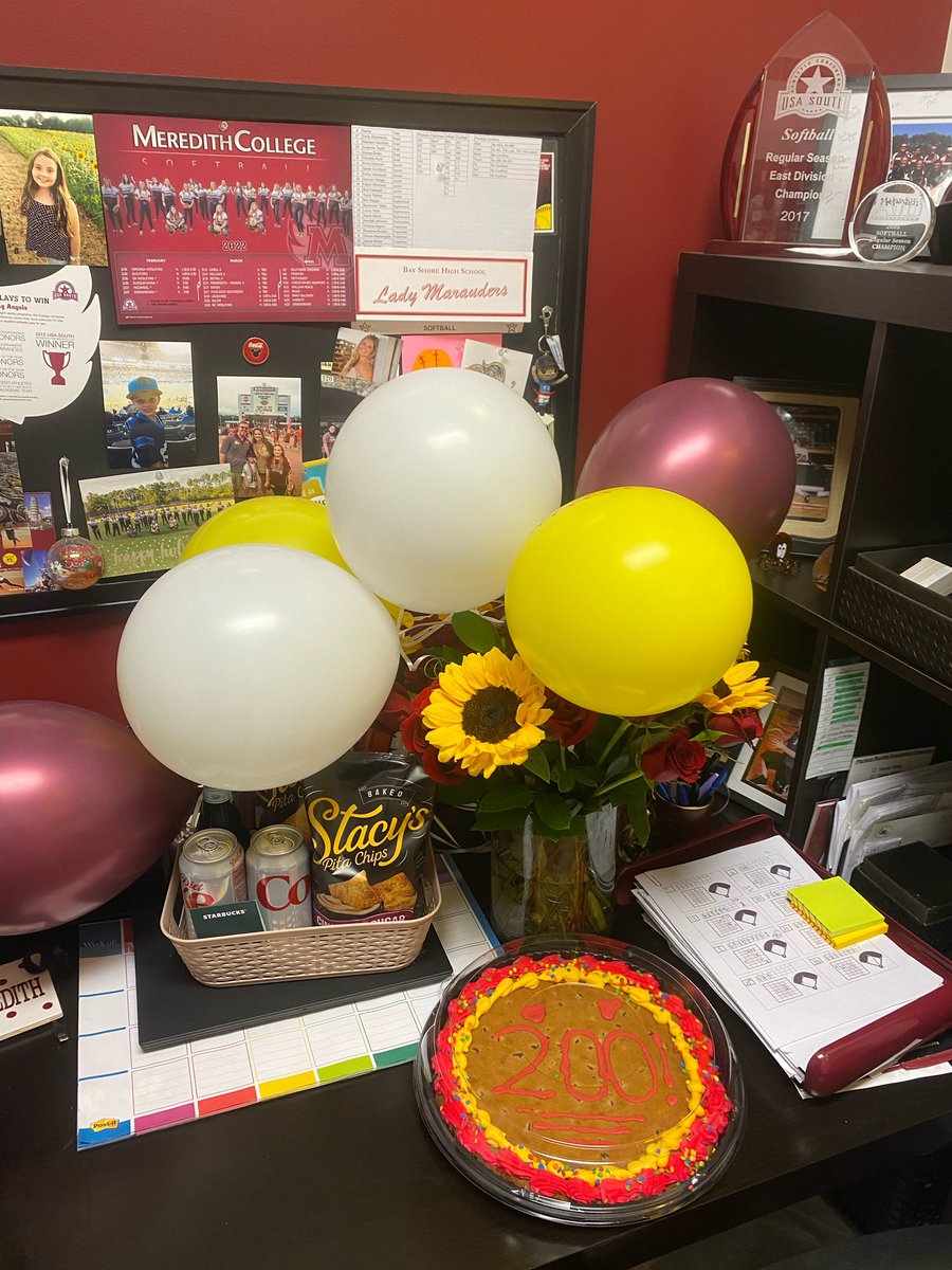 MCSBAngels's tweet photo. Team surprised our Head Coach with a little 200 wins celebration today! #MCSB #200wins #WINGSUP 😇🥎 https://t.co/FhfhIxVD8t