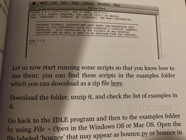 Los autores y editores de este libro sobre Python dejaron un hipervínculo en la edición impresa
