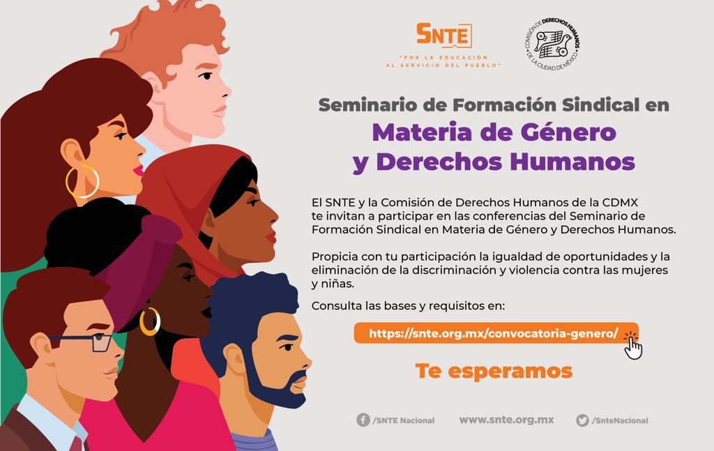 #SNTEconEllas 👧👩‍🧑‍

👉Convocan #SNTE 📚 y <a href="/CDHCMX/">Comisión de DH de la Ciudad de México</a> 🕊️ a profundizar acciones por la igualdad 🙋‍♀️ eliminar discriminación 🙋‍♀️ y violencia hacia mujeres 🙋‍♀️con ciclo de conferencias dirigido al magisterio #SNTEigualitario 🫂

Convocatoria 📜 y registro 🧑‍💻
snte.org.mx/convocatoria-g…