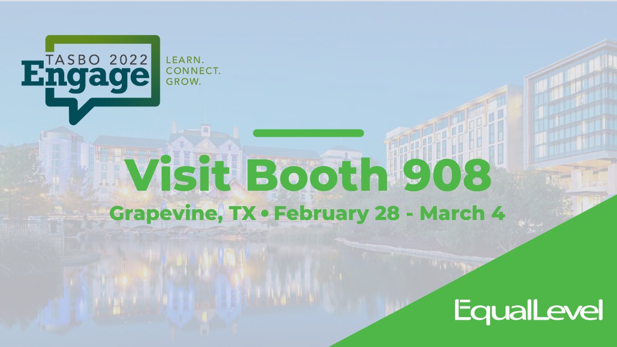 EqualLevel's tweet image. We can't wait to see you at TASBO Engage 2022. Drop by booth 908 to learn about our procure-to-pay compliance platform.

....
#EqualLevel #TASBO #procuretopay #ELSA #tasboengage
