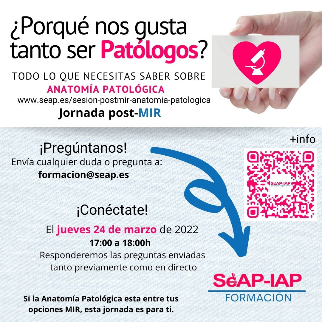 SEAP_IAP's tweet image. ¡Queremos contarte porqué nos gusta tanto ser Patólogos! Una de las especialidades más completas que integra diagnóstico, tratamiento, docencia e investigación. ¡Únete el jueves 24 de marzo y pregunta lo que quieras! #SinDiagnósticoNoHayNada
seap.es/sesion-postmir…