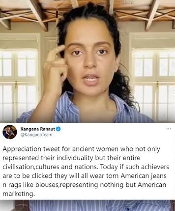 LOLrakshak's tweet photo. Kangana Ranaut, currently hosting #LockUpp with prisoners in orange American uniforms. https://t.co/ywXP8cPiWi