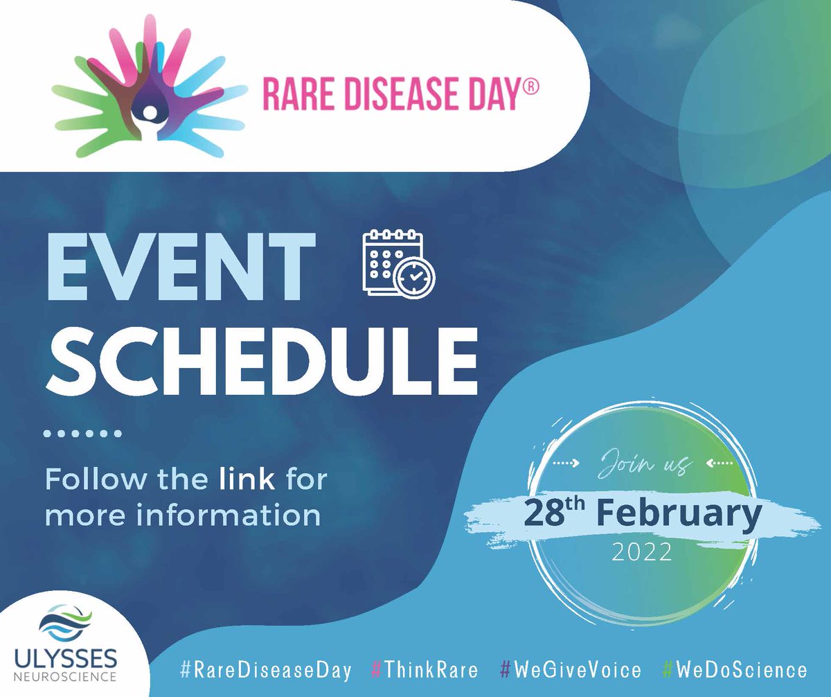 We’re delighted to reveal our schedule and speakers ahead of Monday's Rare Disease Day event which will be live streamed on our Facebook page. We can’t wait to see you👉bit.ly/3hdaZnD #Neuroscience #TogetherWeCan #ThinkRare #RareDiseaseDay #rarediseaseday2022