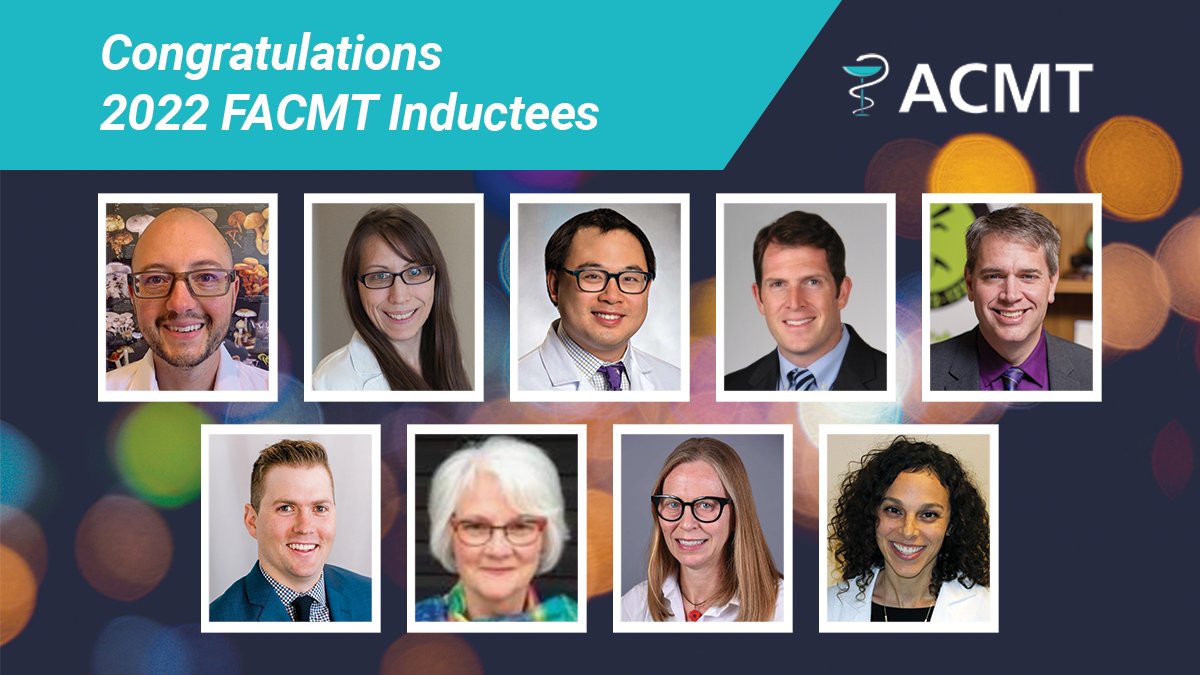 acmtmedtox's tweet photo. Congrats to this year’s FACMT Inductees! We’ll formally welcome these new Fellows of the College at #ACMT2022. Read bios > https://t.co/6TmKhpnHky https://t.co/IPKjg5tq3B