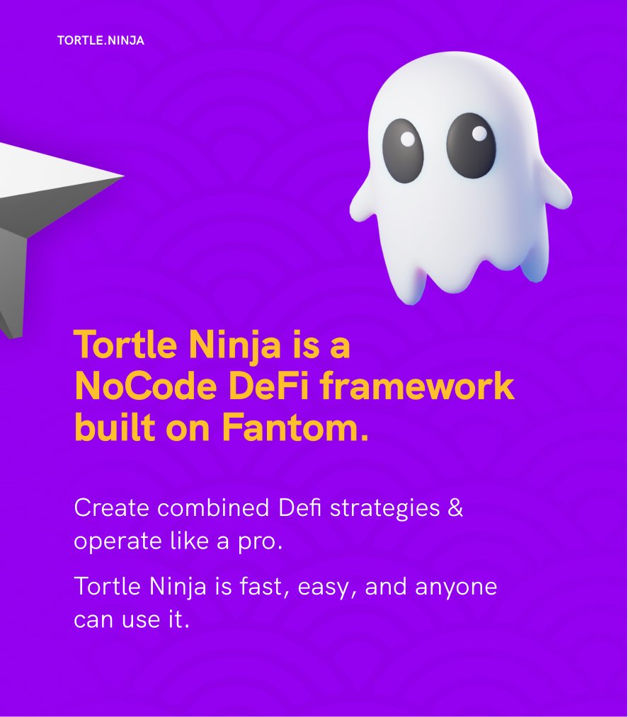 #TortleNinja is a NoCode DeFi framework built on #Fantom that allows users to create combined strategies and operate like a pro 🤟

🔗 Create #DeFi operations linking nodes and defining a strategy.

✂️ Split, create a limit, stop-loss orders, and even more complex strategies.