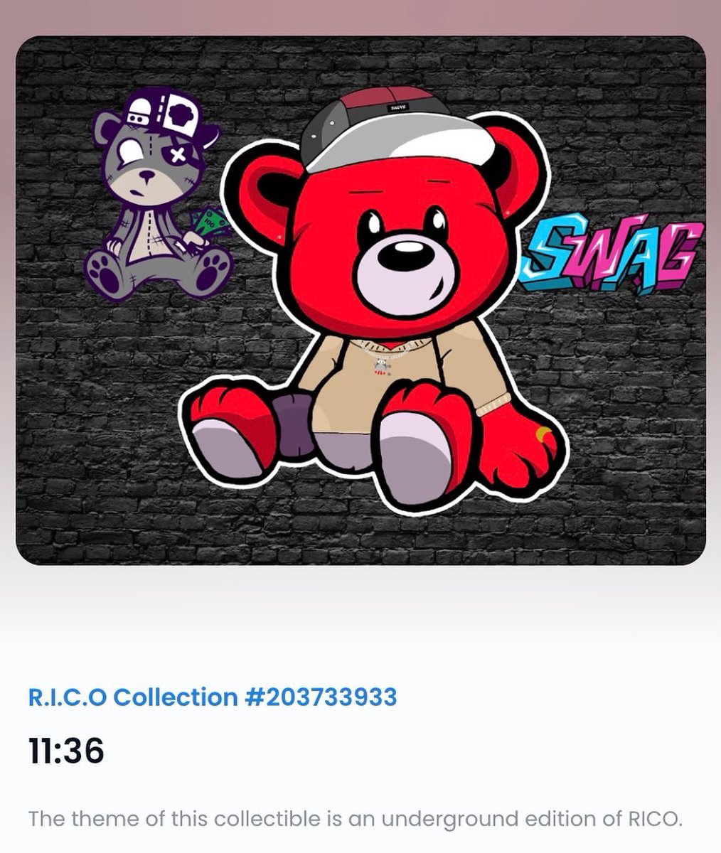 RICO_SAUV's tweet photo. 🚨🅿️ CHECK IT OUT🅿️🚨

⬇️⬇️⬇️⬇️⬇️⬇️⬇️⬇️⬇️⬇️⬇️

Going for 0.011 ETH ❌UNDERGROUND❌ edition‼️

Check the link https://t.co/19TDrSCL3y

#nft #nftcommunity #nftart #nfts #nftcollector #nftartist #nftdrop #nftdrop #nftcollectibles #nftnews #nftcollection #nftartists #nftartwork https://t.co/67Xv2Y2vS1
