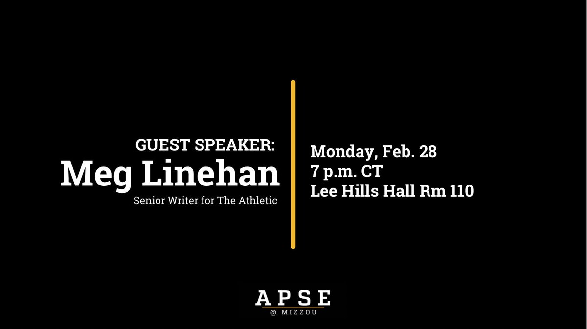 APSEMizzou's tweet photo. Tonight’s meeting with Meg Linehan (@itsmeglinehan) is RESCHEDULED due to this morning’s breaking USWNT news (🥳). Be sure to read her story on The Athletic about the USWNT’s settlement with U.S. Soccer. https://t.co/p5FFyxpujp