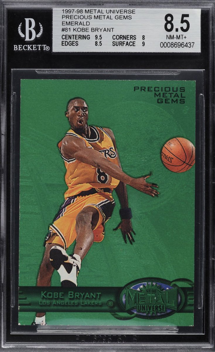 This 1997-98 Metal Universe Precious Metal Gems Emerald Kobe