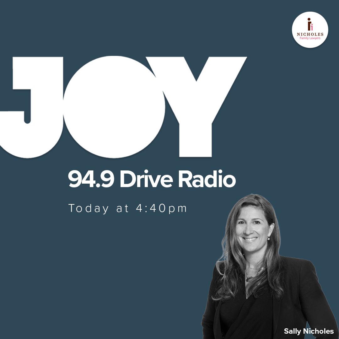 Today at 4:40pm on <a href="/JOY949/">JOY Media</a> Drive radio <a href="/nicholes_law/">Nicholes Family Lawyers</a> Managing Partner <a href="/sally_nicholes/">Sally Nicholes</a> will discuss new laws which ban harmful practices that try to change or suppress someone’s sexual orientation or gender identity, with @Warren_Joy949 <a href="/EmilyTresidder/">Emily Tresidder</a> #auslaw #familylaw #LGBTIQA+