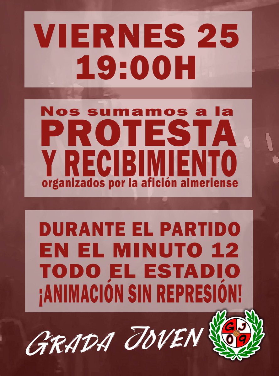 gradauda's tweet image. Grada Joven se suma a la protesta y al posterior recibimiento al equipo. ¡No permitamos que nos impidan hacer lo que más nos gusta, pues no es más que animar a la @U_D_Almeria!
¡Ven con tu chaleco amarillo!
#AnimaciónSinRepresión